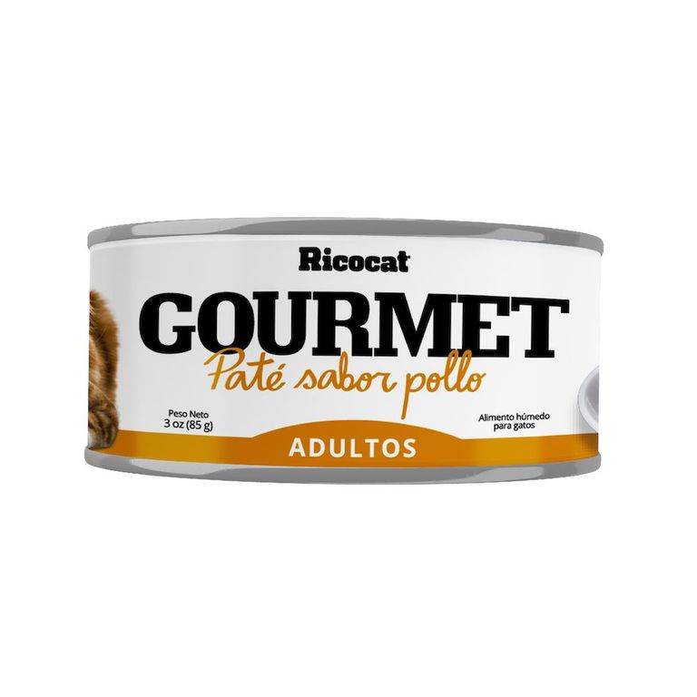 Paté Gatos Adultos Gourmet Sabor Pollo Lata 85 g