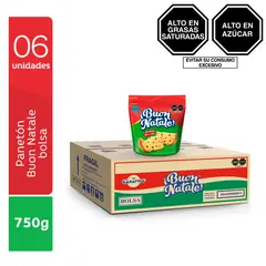 BUON NATALE - Caja x 6 Panetón Buon Natale Bolsa x 750 g