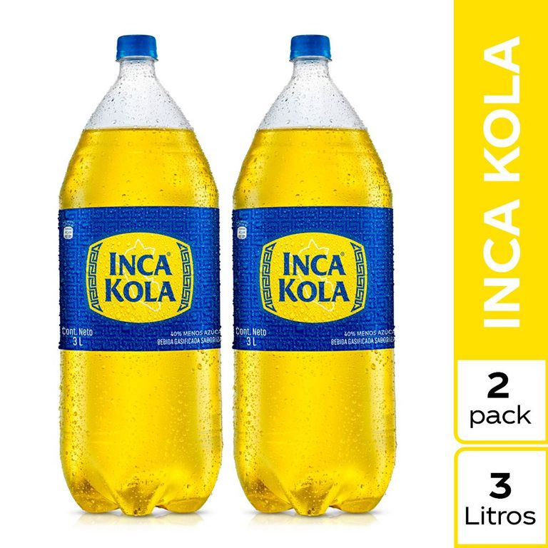 Gaseosa Inca Kola Pack 2 Botellas 3 L