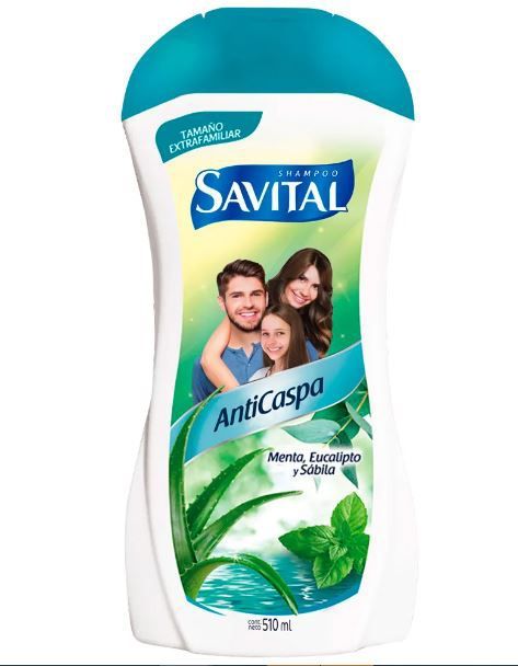 Shampoo Savital Anti Caspa Menta Botella 510 mL