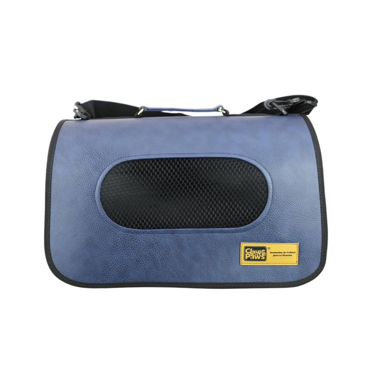 Transportador de Cuero para Mascota Claws Paws Talla 2 Azul 45x26x25 cm
