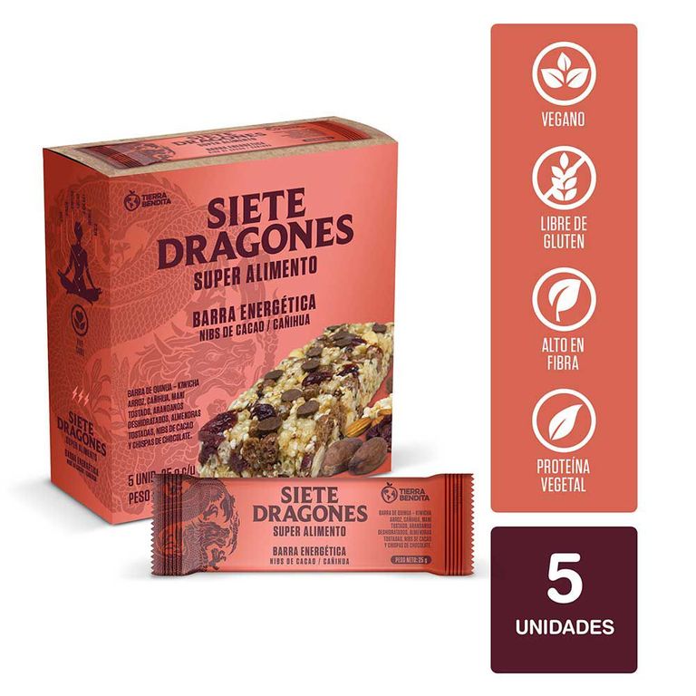 Barra Siete Dragones Cacao & Cañihua Caja 5 Und