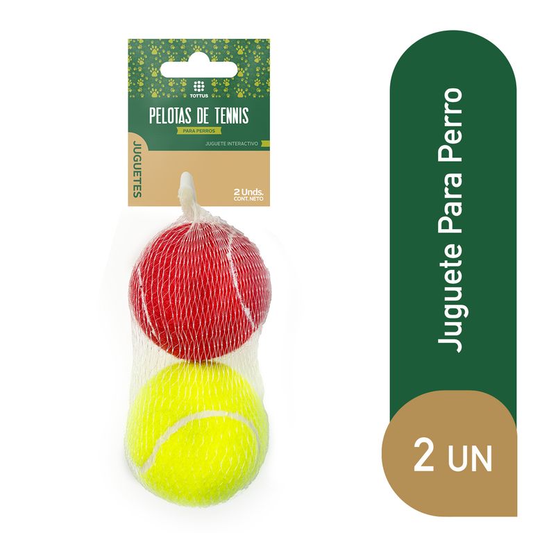 Pelotas de Tenis para Perros Tottus Empaque 2 Und
