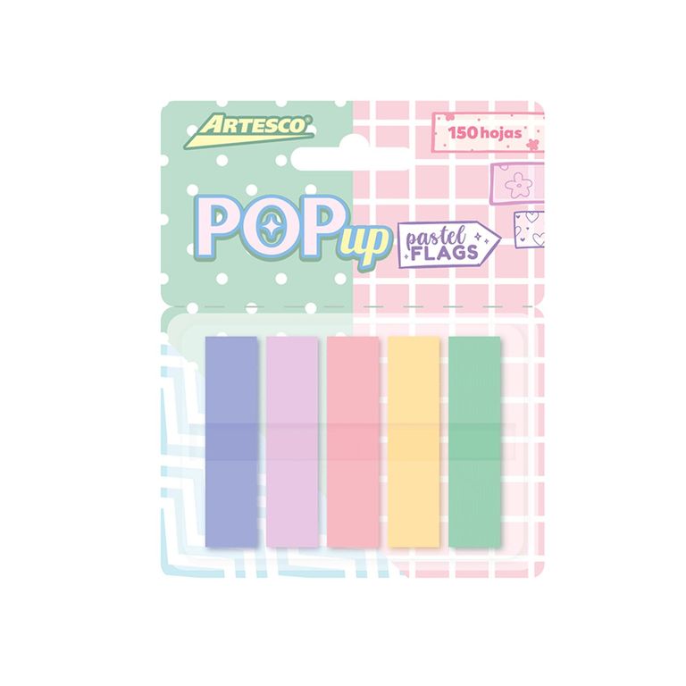 Banderitas Adhesivas Artesco Color Pastel Empaque 150 Und