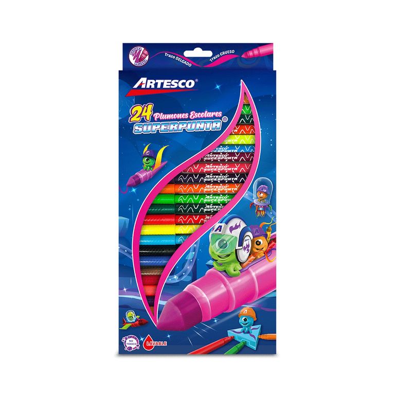 Plumones Artesco Superpunta 45 Empaque 24 Und