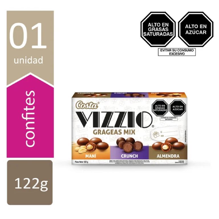 Maní Vizzio Cereal Almendra Grageas Caja 122 g
