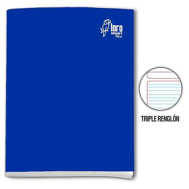 Cuaderno Triple Renglón Loro Deluxe 80