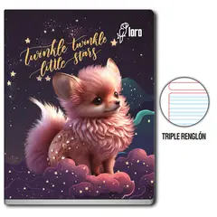 LORO - Cuaderno Triple Renglón Loro Deluxe 84 Hojas