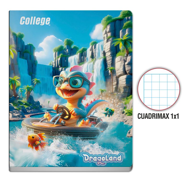 Cuaderno Cuadrimax 1 x 1 College Dragoland Deluxe 80 Hojas