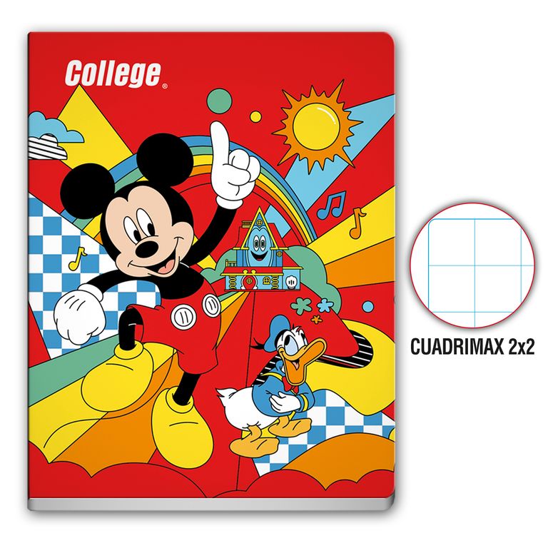 Cuaderno Cuadrimax 2 x 2 College Disney Junior Deluxe 80 Hojas