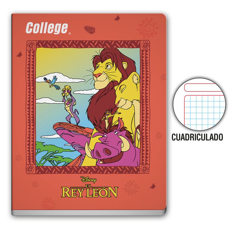 Cuaderno Cuadriculado College Disney Deluxe 80 Hojas
