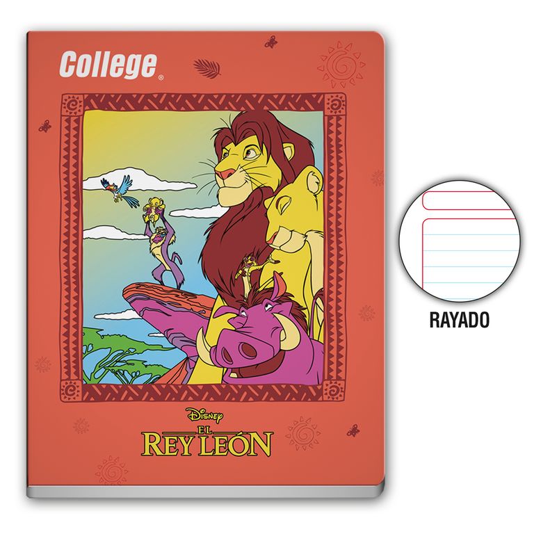 Cuaderno Rayado College Disney Deluxe 80 Hojas