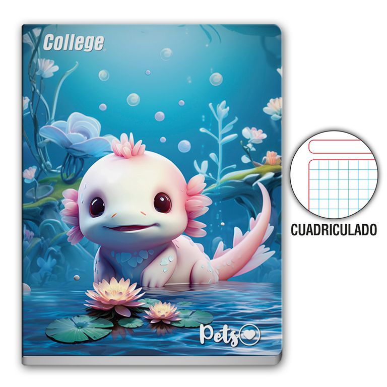 Cuaderno Rayado College Pets Deluxe 80 Hojas