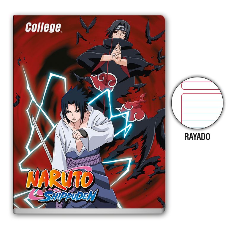 Cuaderno Rayado College Naruto Deluxe 80 Hojas