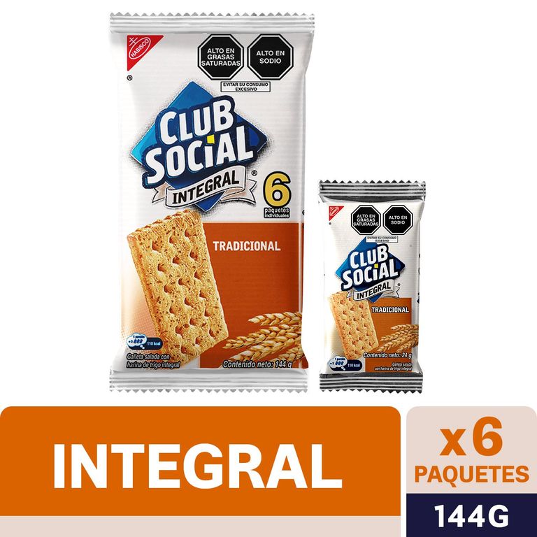 Galletas Club Social Integral Sixpack 144 g