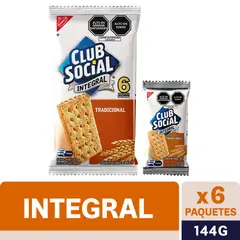 CLUB SOCIAL - Galletas Saladas Sixpack Integral 144 g