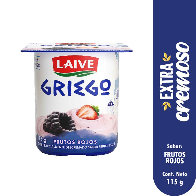 Yogurt Laive Griego Frutos Rojos Envase 115 g