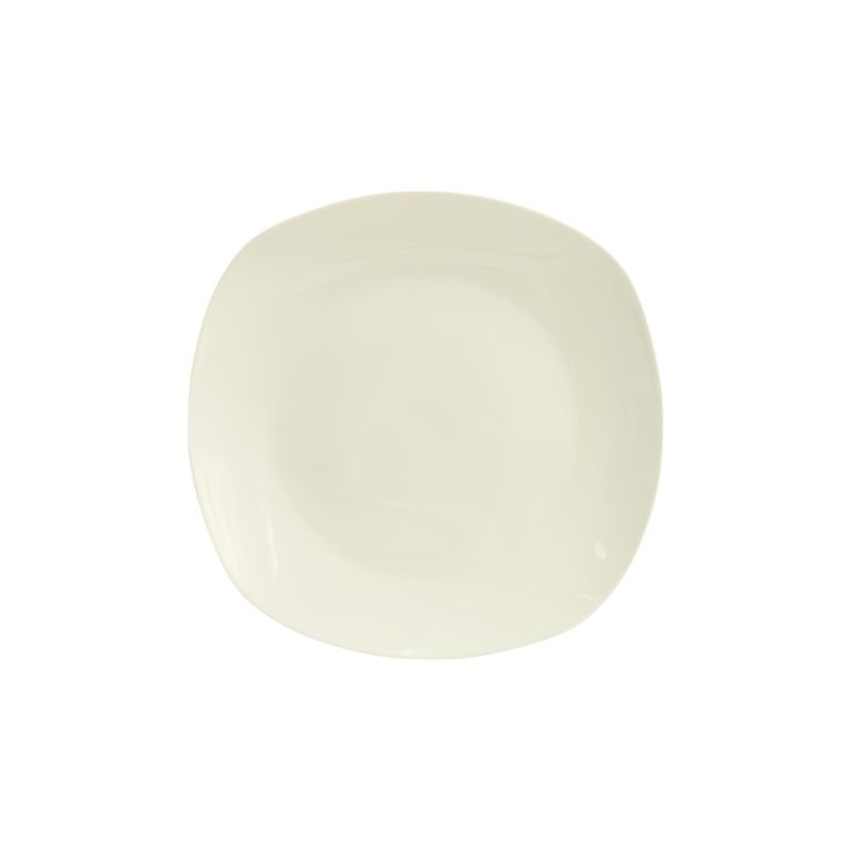 Plato Tendido Semicuadrado Blanco 10.5cm