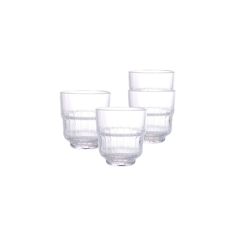 Set x 4 Vaso 340mL Apilable Bremes Transp