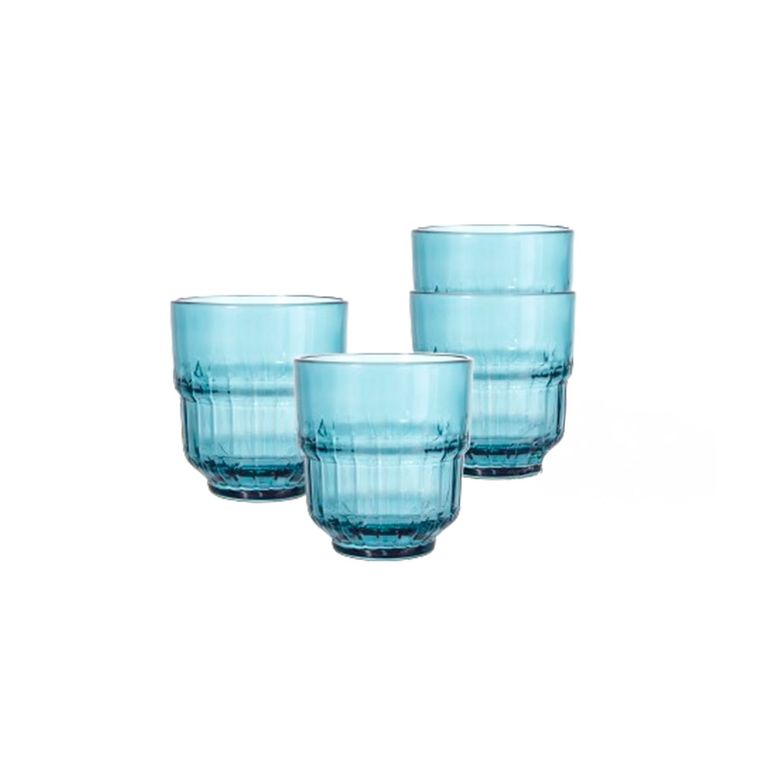 Set x 4 Vaso 340mL Apilables Bremes Turqueza