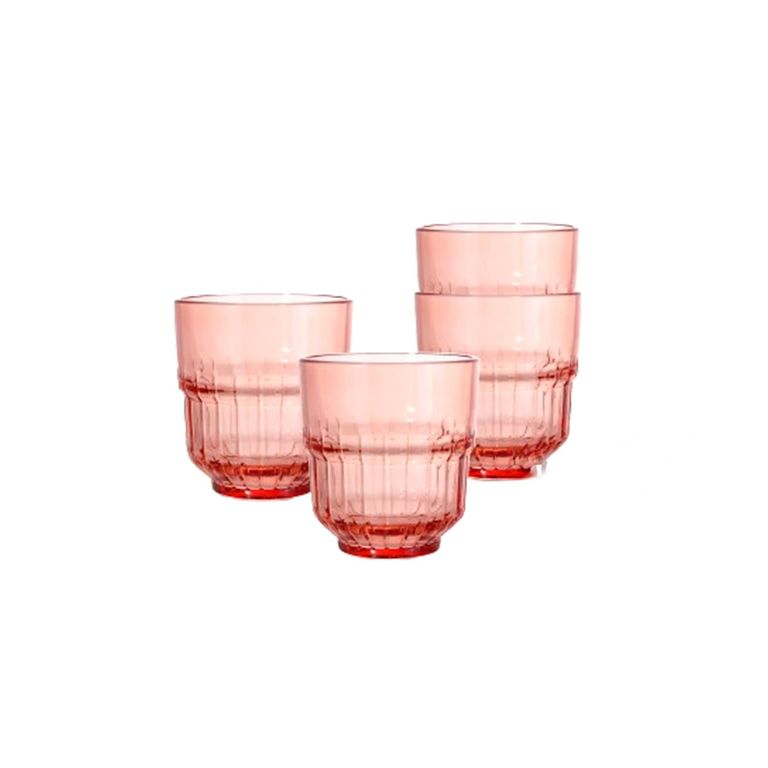 Set x 4 Vaso 340mL Apilable Bremes Coral