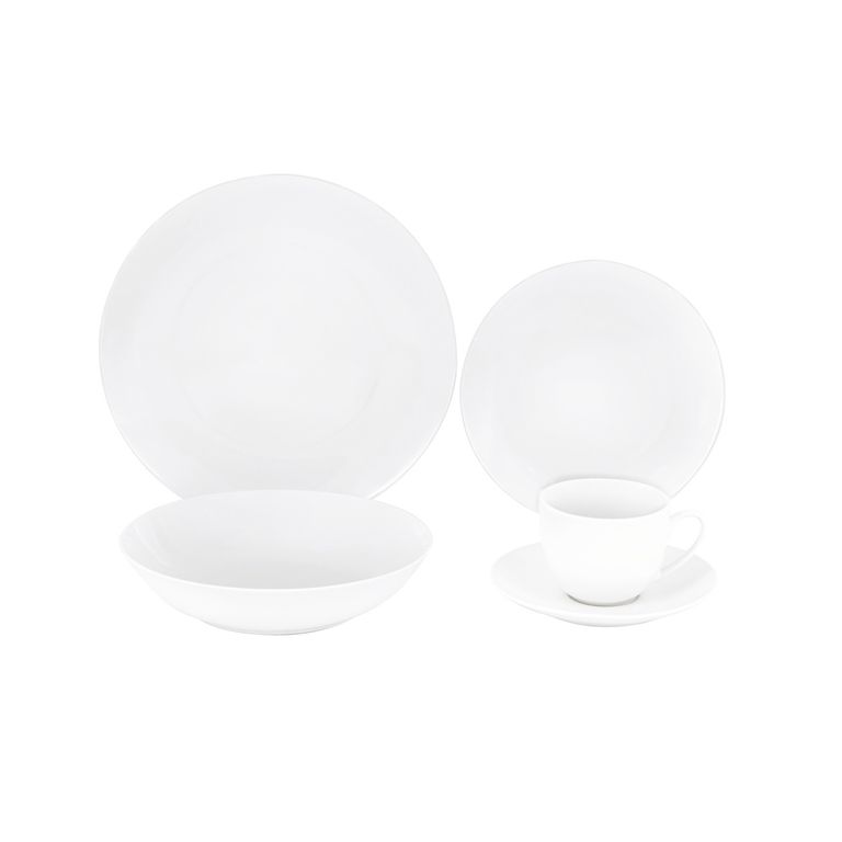 Juego de Vajilla Porcelana Blanca 20 Piezas