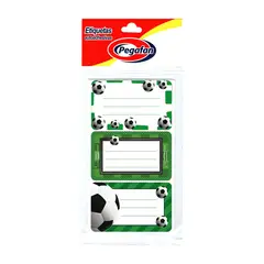 PEGAFAN - Etiquetas Pegafan Escolar Fútbol Bolsa 12 Und