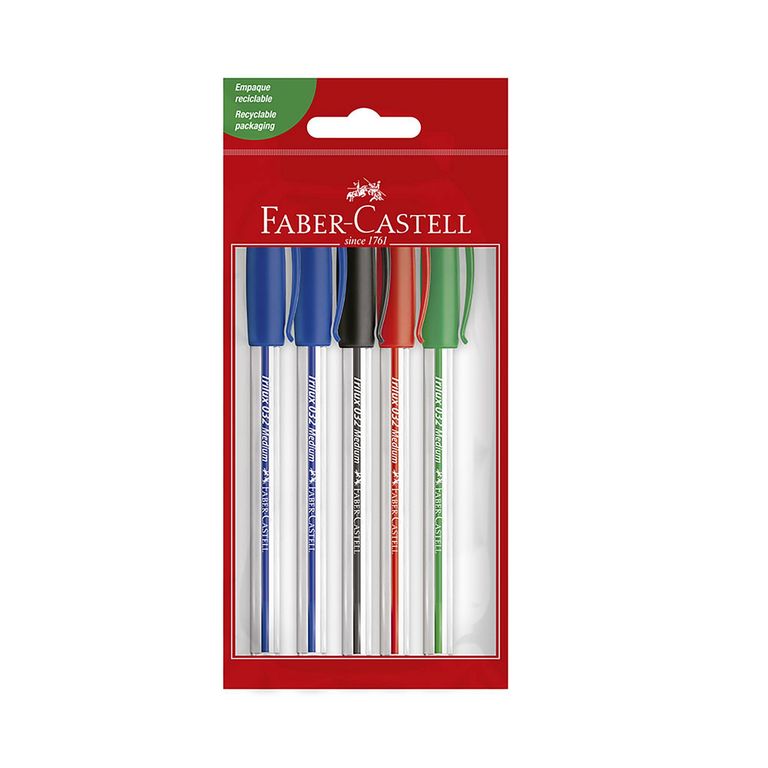 Lapiceros Faber Castell Trilux 032 2 Azul + 1 Rojo + 1 Negro Empaque 5 Und