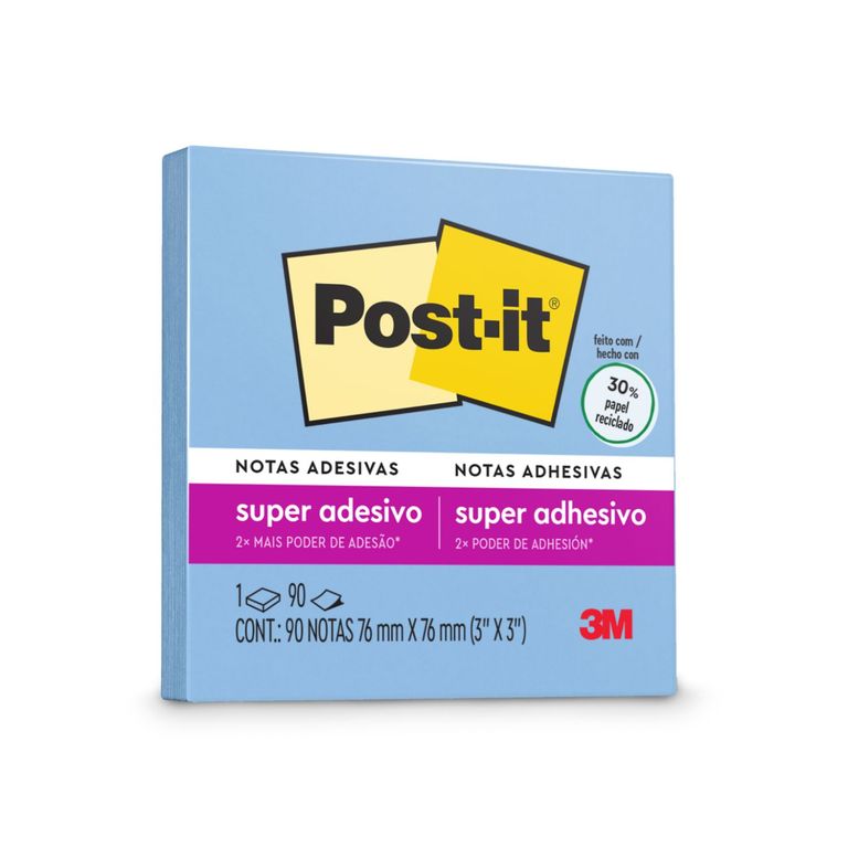 Notas Adhesivas Post It 76 mm Color Azul Jean Empaque 90 Hojas