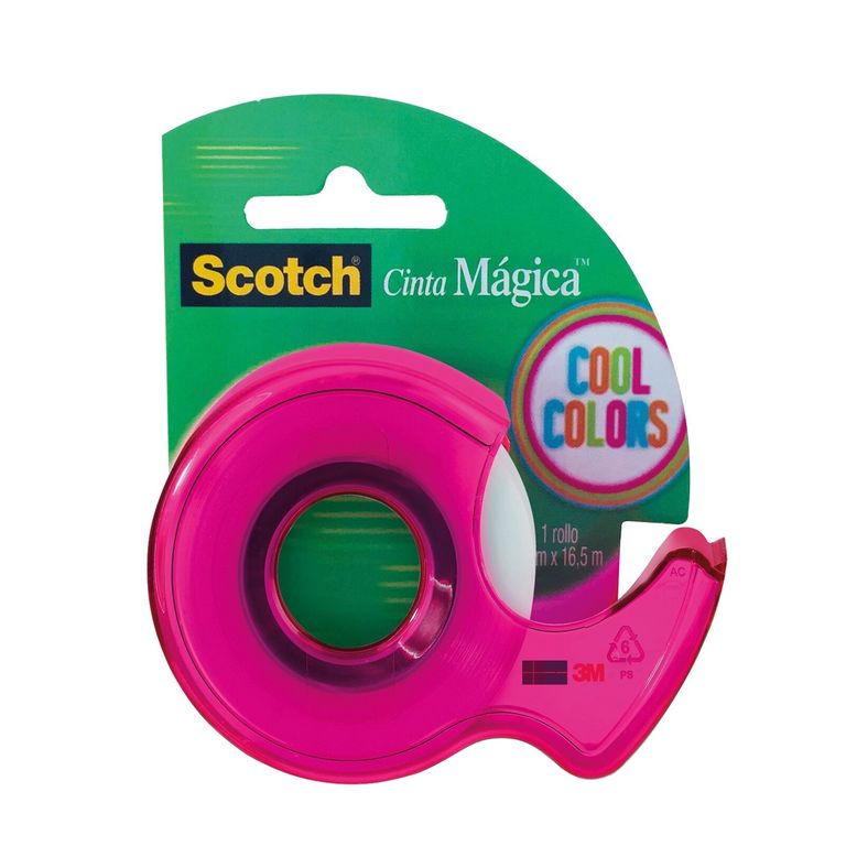 Cinta Mágica Scotch 19 mm Cool Colors Con Dispensador