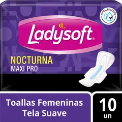 LADYSOFT - Toalla Higiénica Nocturna Maxi Pro Empaque 10 Und