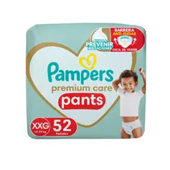 PAMPERS - Pañal Premium Care Pants Talla XXG Empaque 52 Und