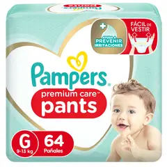 PAMPERS - Pañal Premium Care Pants Talla G Empaque 64 Und