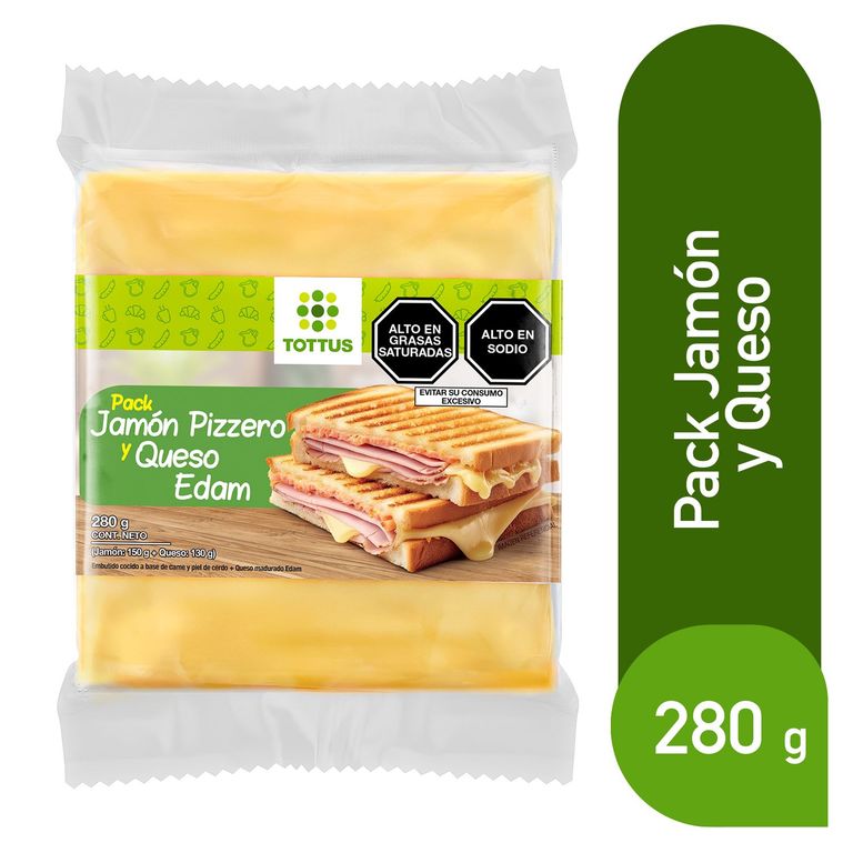Pack Tottus Jamón Pizzero 150 g + Queso Edam 130 g