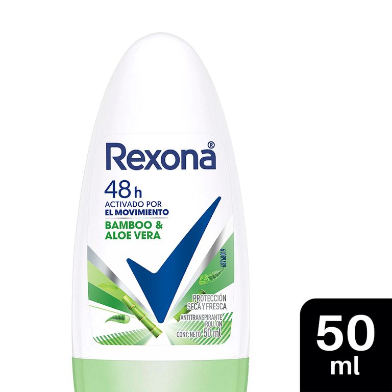 Antitranspirante Roll On Rexona Bambú Aloe Envase 50 mL