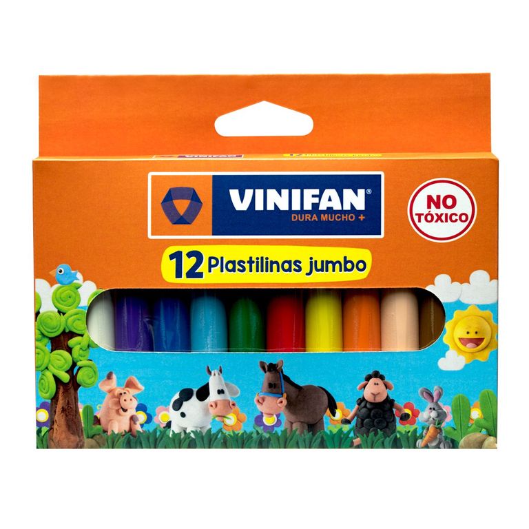 Plastilina Vinifan Jumbo Clásica Caja 12 Und