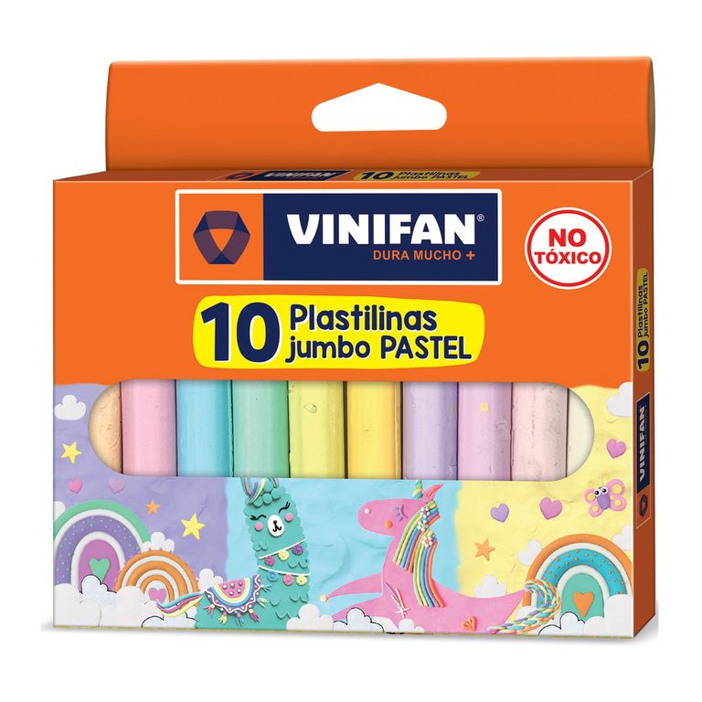 Plastilina Vinifan Jumbo Pastel Caja 10 Und