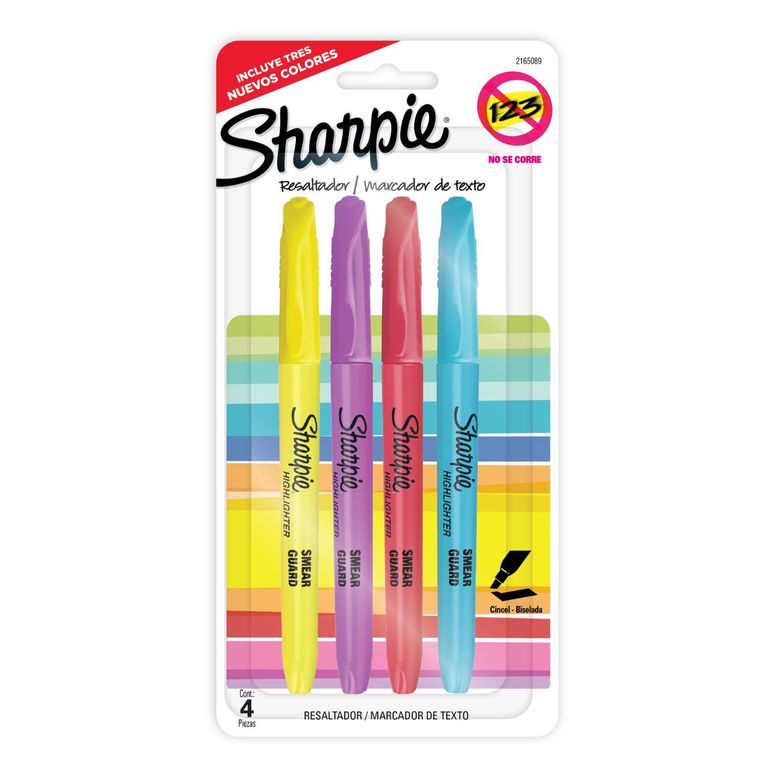 Resaltadores Sharpie Pocket Surtido 4 Und