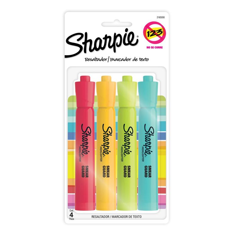 Resaltadores Sharpie Tank Colores Moda Empaque 4 Und