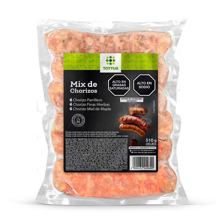 Mix de Chorizos Tottus Empaque 510 g
