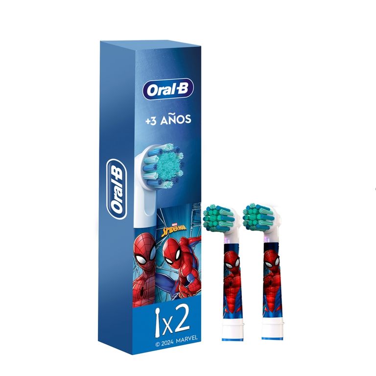 Repuestos Cabezales Eléctrico Oral B Kids Spiderman Caja 2 Und