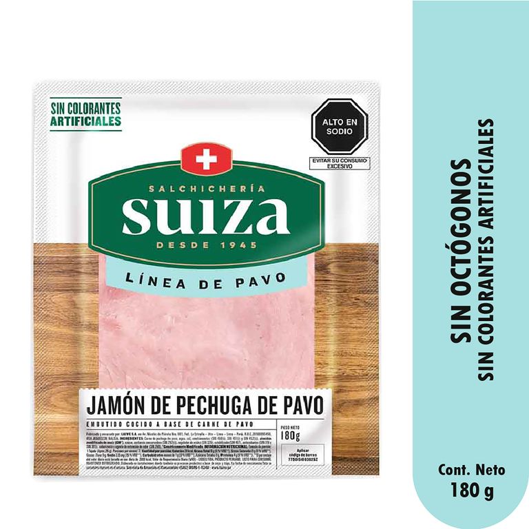 Jamón de Pechuga de Pavo Suiza Empaque 180 g
