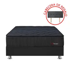 FORLI - Cama Americana Forli Pocket Negro Queen