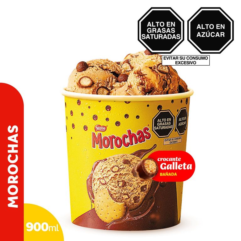 Helado Morochas Chocolate con Galleta Sabor Vainilla Pote 900 mL