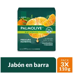 PALMOLIVE - Jabón Palmolive Mandarina y Romero en barra  3x110g