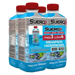 SUEROX - Bebida Rehidratante Suerox Mora Pack 4 Botellas 630 mL