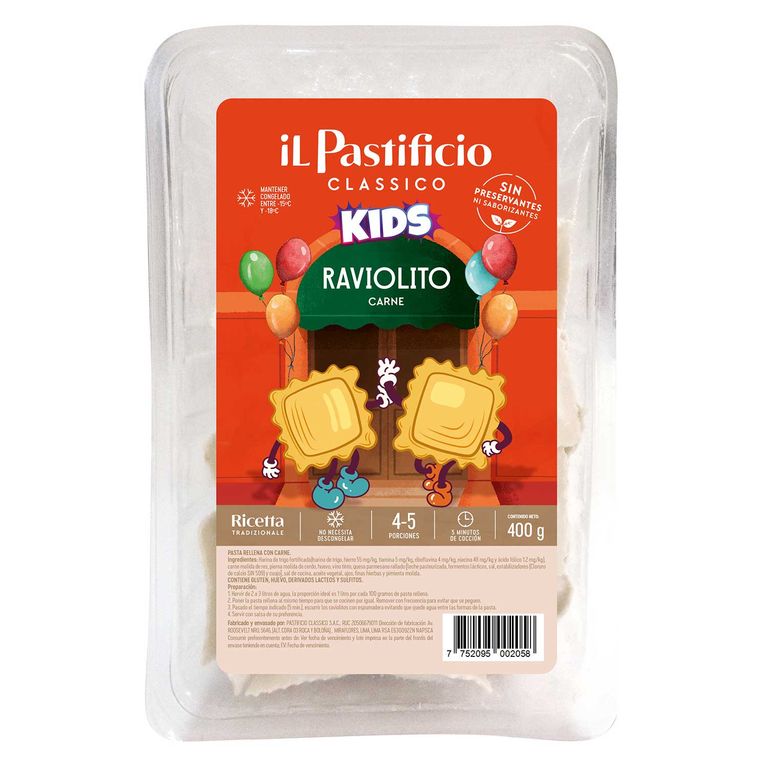 Raviolitos Kids de Carne Il Pastificio Empaque 400 g