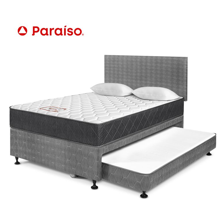 DORMITORIO DIVAN MAJESTIC GRIS 2 PLAZAS
