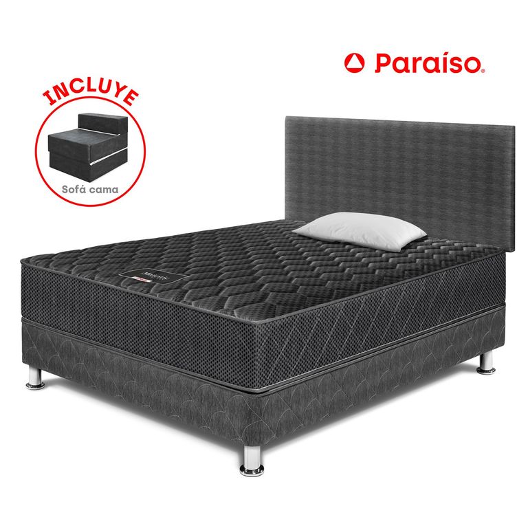 DORMITORIO MAJESTIC BLACK + SOFA 1.5 PLZ