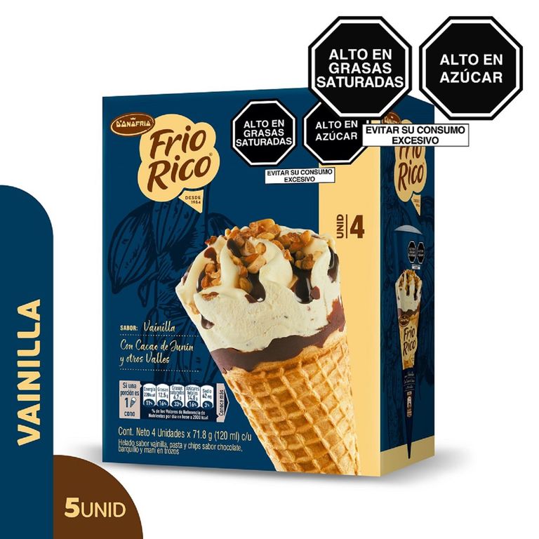Helado Donofrio Frio Rico Vainilla Caja 4 Und